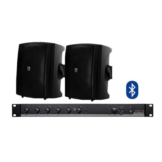 Audac-Classroom-Speaker-System-LX503-Wall-speakers-PRE116-preamplifier-Bluetooth-Package