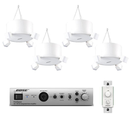 Bose-Pendant-Mount-Retail-Store-Sound-System-with-4-FreeSpace-DS-40F-Speakers-and-FreeSpace-IZA-190-HZ-Zone-Amplifier